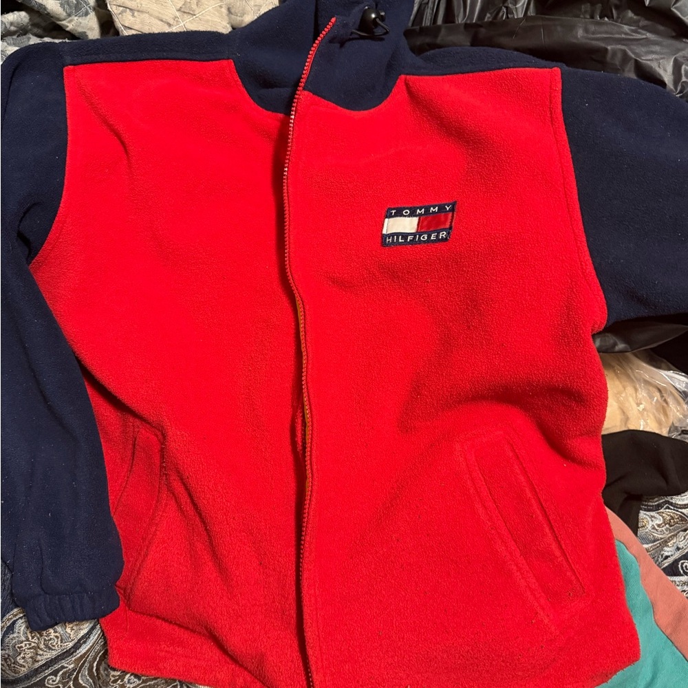 Men’s VINTAGE Tommy Hilfiger Red and Navy Jacket